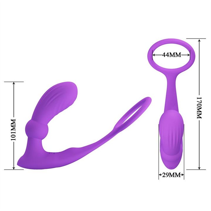 Warren Remote-Controlled Vibrating and Pulsating Anal Plug and Penis Ring - BI-040162W-1 - Teknashop Ltd