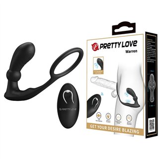 Warren Remote-Controlled Vibrating and Pulsating Anal Plug and Penis Ring - BI-040162W - Teknashop Ltd