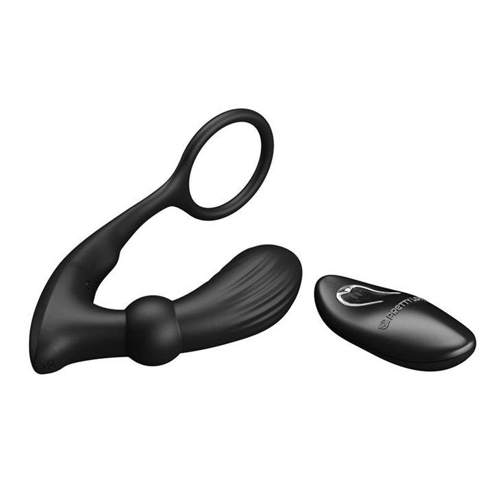 Warren Remote-Controlled Vibrating and Pulsating Anal Plug and Penis Ring - BI-040162W - Teknashop Ltd