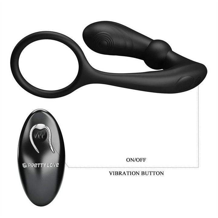 Warren Remote-Controlled Vibrating and Pulsating Anal Plug and Penis Ring - BI-040162W - Teknashop Ltd