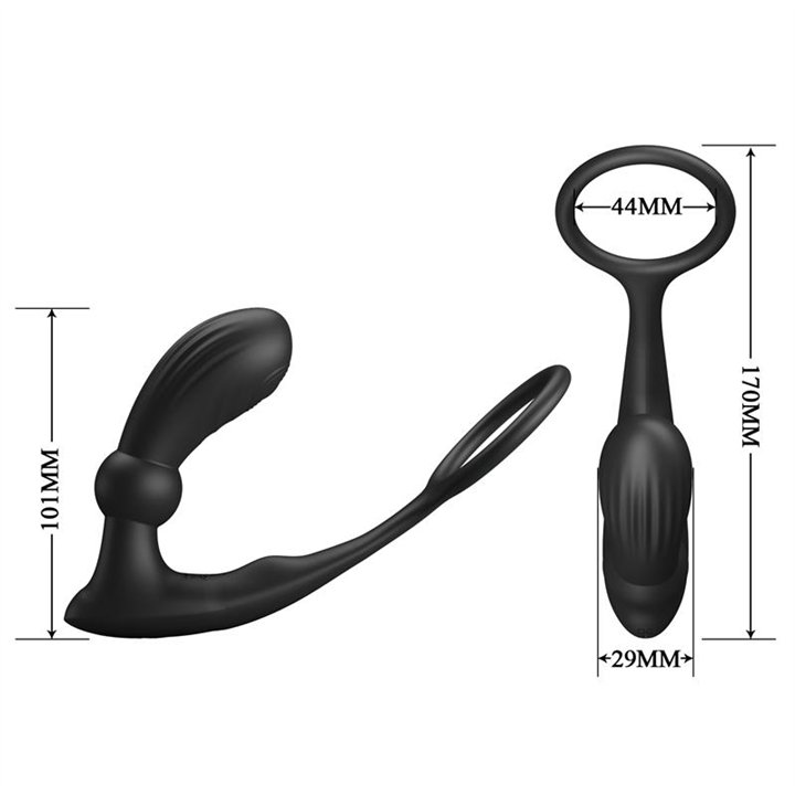Warren Remote-Controlled Vibrating and Pulsating Anal Plug and Penis Ring - BI-040162W - Teknashop Ltd