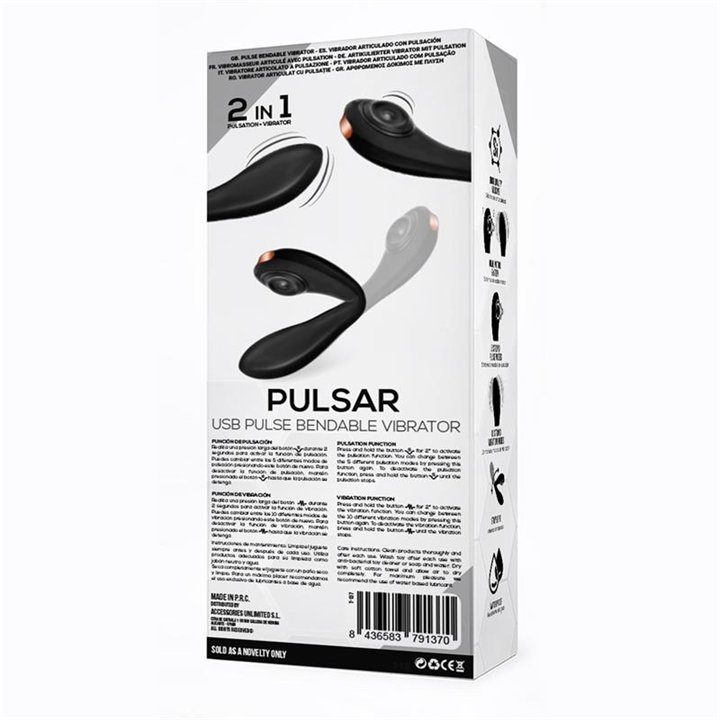 Pulsar Articulated Skeleton Vibrator with Pulsation Silicone USB - T-137 - Teknashop Ltd