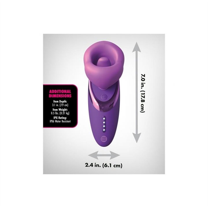 Pleasure Sucker Tongue Stimulator with Suction and Vibration - PD-4969-12 - Teknashop Ltd