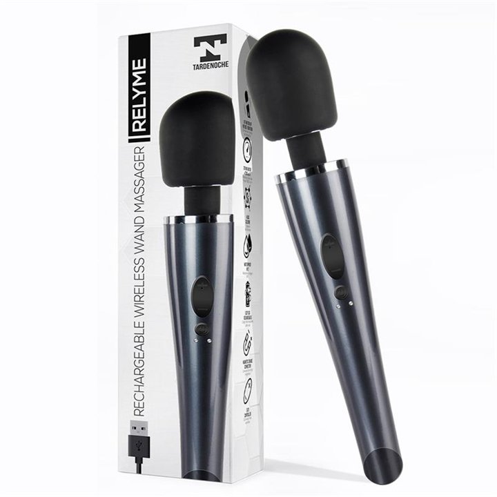 Wand Massager Relyme USB Silicone Black - T-105 - Teknashop Ltd