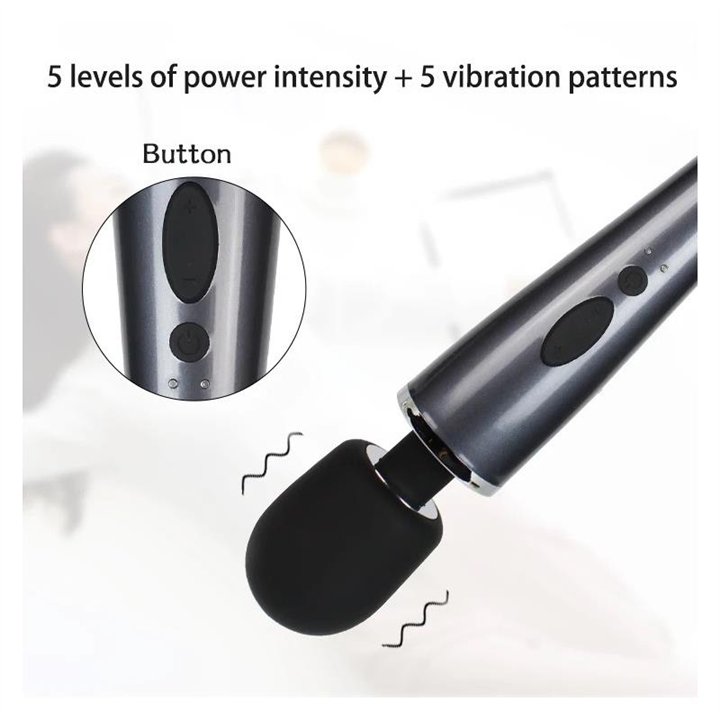 Wand Massager Relyme USB Silicone Black - T-105 - Teknashop Ltd