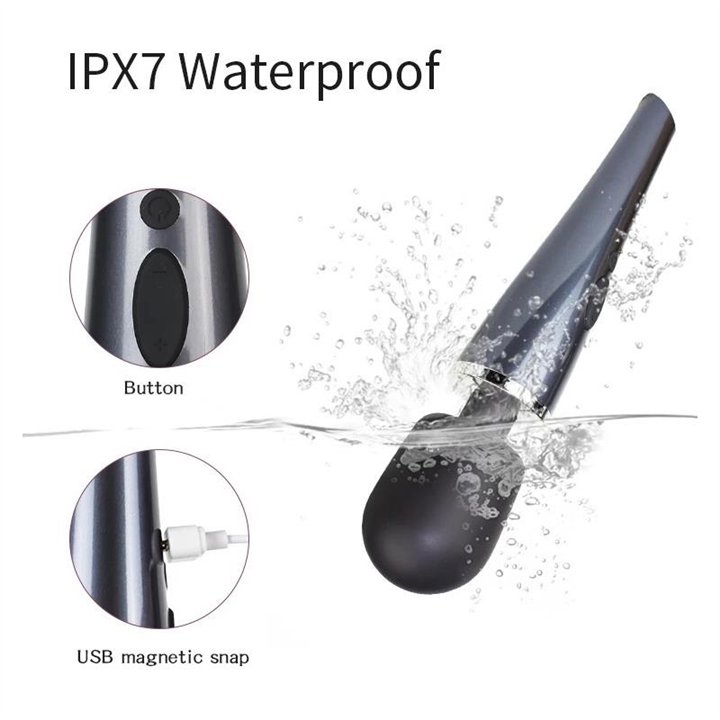 Wand Massager Relyme USB Silicone Black - T-105 - Teknashop Ltd