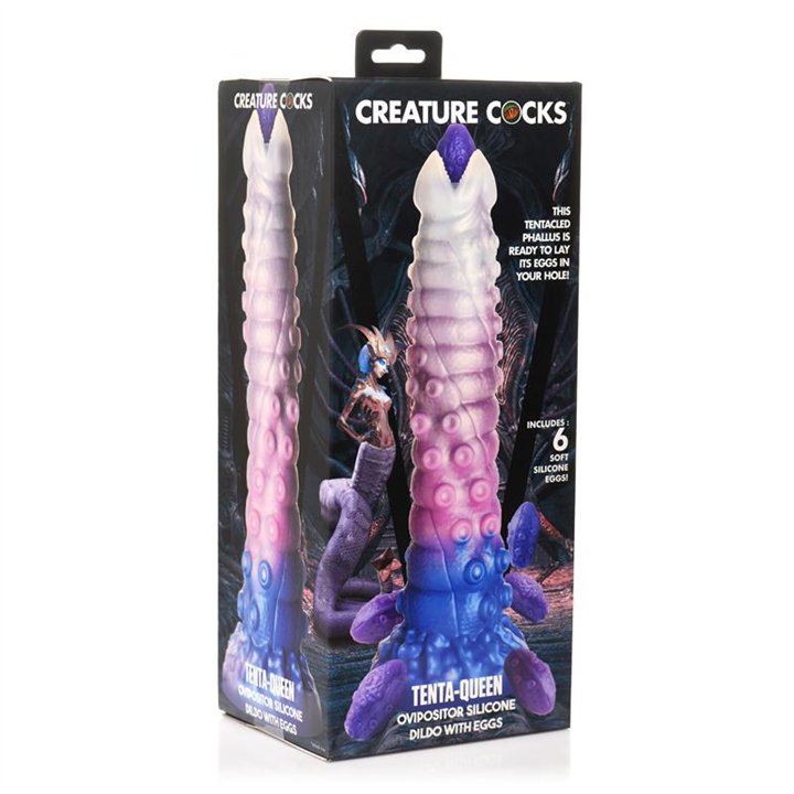 Tenta-Queen Ovipositor Dildo with 6 Eggs - 848518055255 - Teknashop Ltd