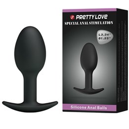 PRETTY LOVE - SILICONE ANAL PLUG 6.5 CM BLACK - D-211806 - Teknashop Ltd