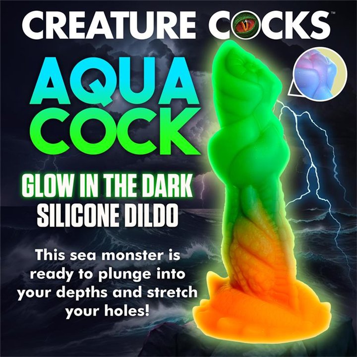 Aqua-Cock Glow-in-the-Dark Silicone Dildo - 848518053251 - Teknashop Ltd