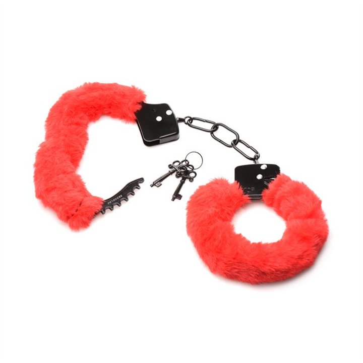Furry Handcuffs Red - 848518046871 - Teknashop Ltd