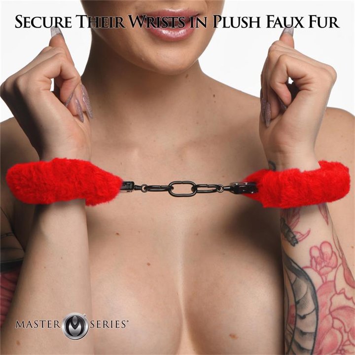 Furry Handcuffs Red - 848518046871 - Teknashop Ltd