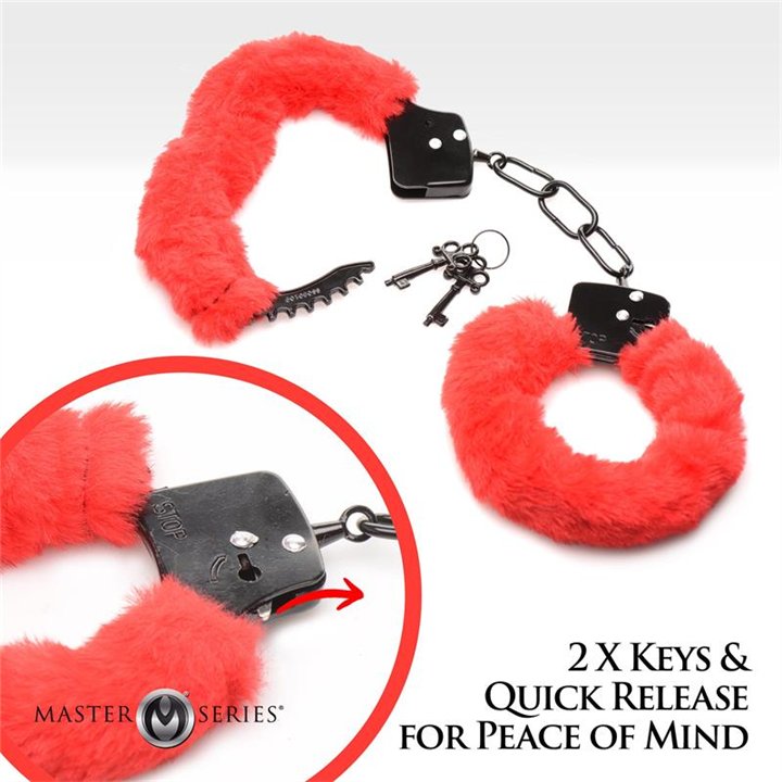 Furry Handcuffs Red - 848518046871 - Teknashop Ltd