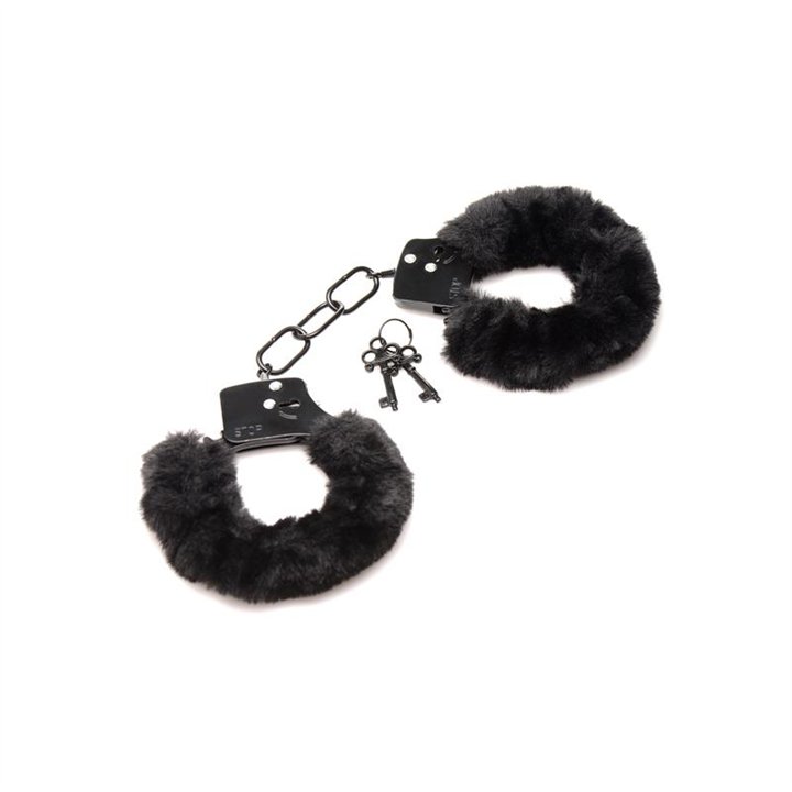 Furry Handcuffs Black - 848518046864 - Teknashop Ltd