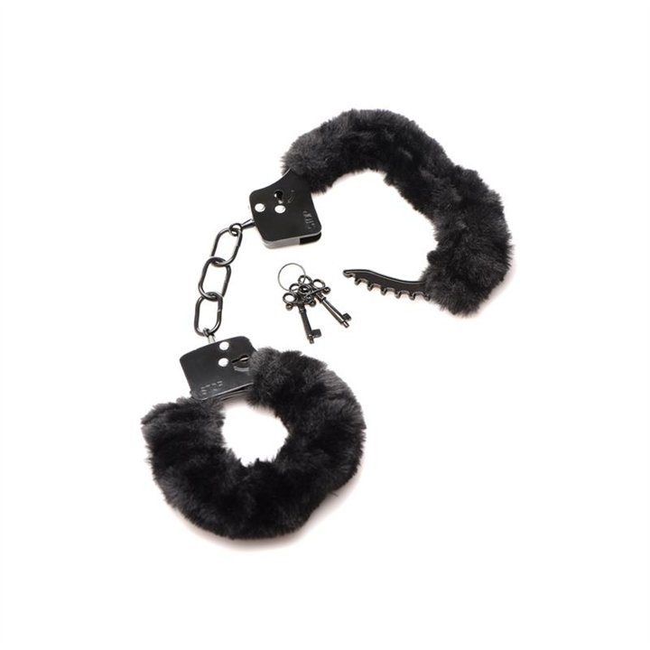 Furry Handcuffs Black - 848518046864 - Teknashop Ltd