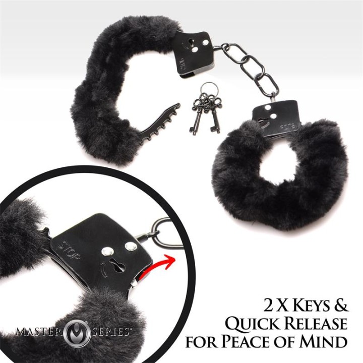 Furry Handcuffs Black - 848518046864 - Teknashop Ltd
