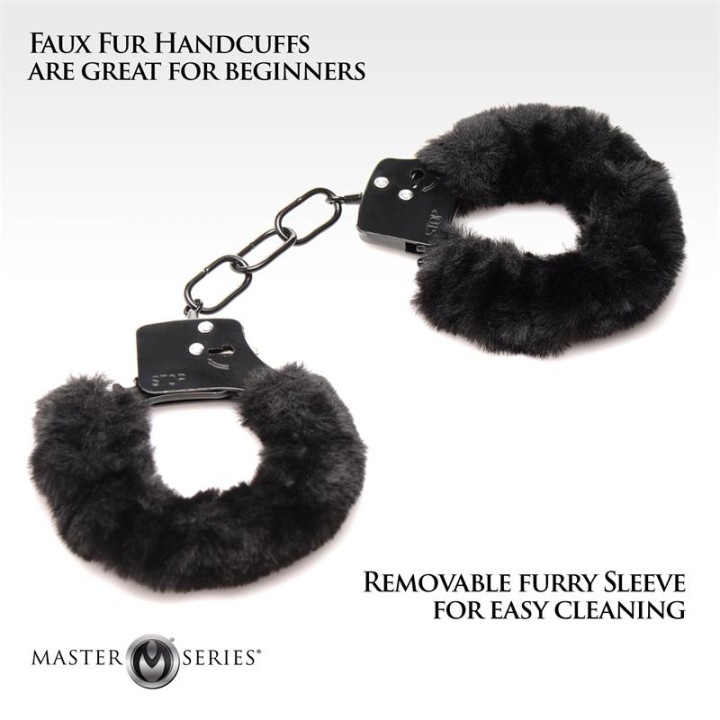 Furry Handcuffs Black - 848518046864 - Teknashop Ltd