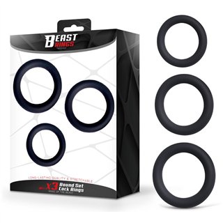 Set of 3 Penis Rings Silicone S, M and L - BR-141 - Teknashop Ltd