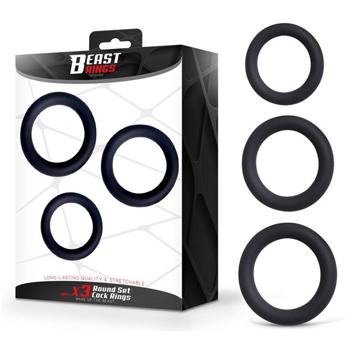 Set of 3 Penis Rings Silicone S, M and L - BR-141 - Teknashop Ltd