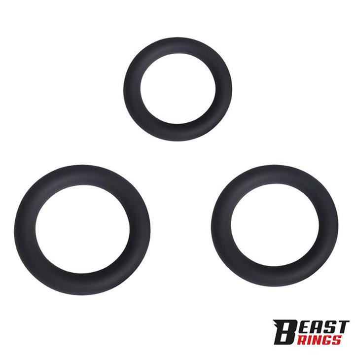 Set of 3 Penis Rings Silicone S, M and L - BR-141 - Teknashop Ltd