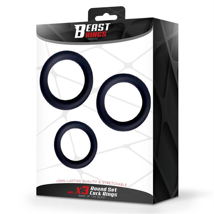 Set of 3 Penis Rings Silicone S, M and L - BR-141 - Teknashop Ltd