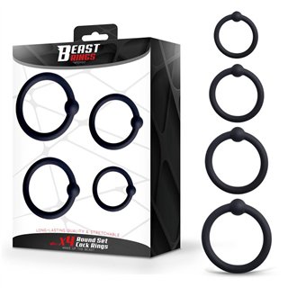 Set of 4 Penis Rings Silicone S, M, L and XL - BR-140 - Teknashop Ltd