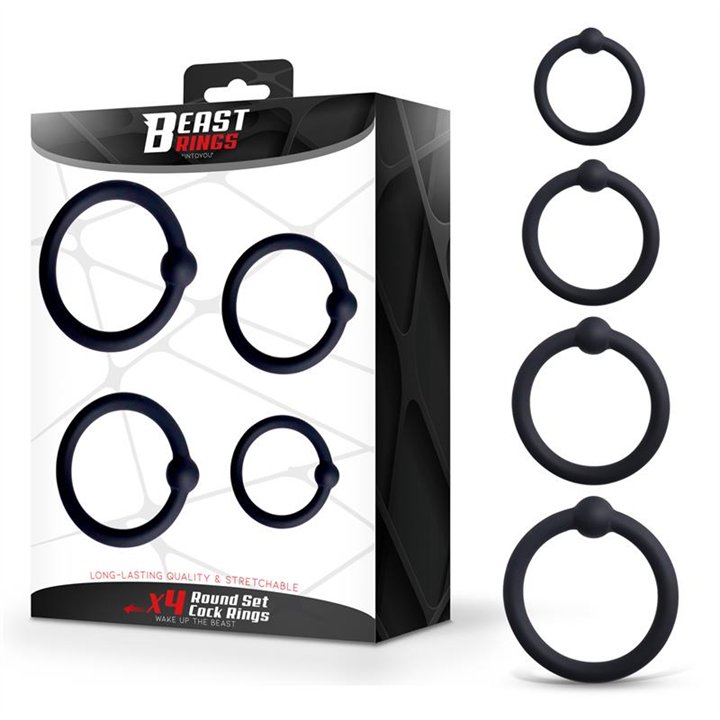 Set of 4 Penis Rings Silicone S, M, L and XL - BR-140 - Teknashop Ltd