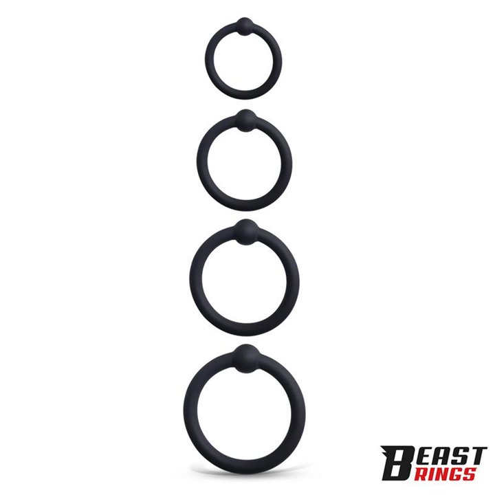 Set of 4 Penis Rings Silicone S, M, L and XL - BR-140 - Teknashop Ltd