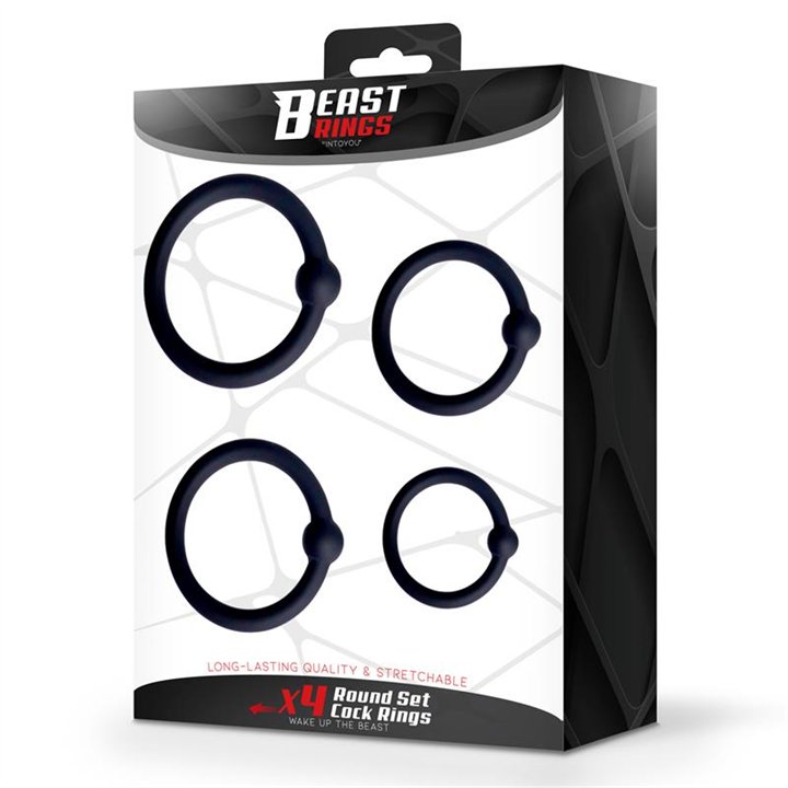 Set of 4 Penis Rings Silicone S, M, L and XL - BR-140 - Teknashop Ltd