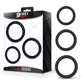 Set of 3 Penis Rings Silicone S, M and L - BR-139 - Teknashop Ltd