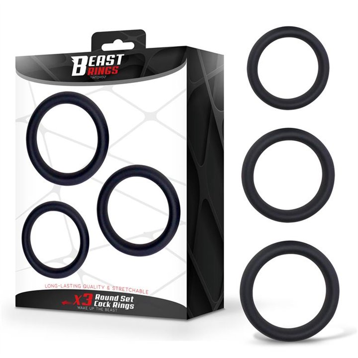 Set of 3 Penis Rings Silicone S, M and L - BR-139 - Teknashop Ltd