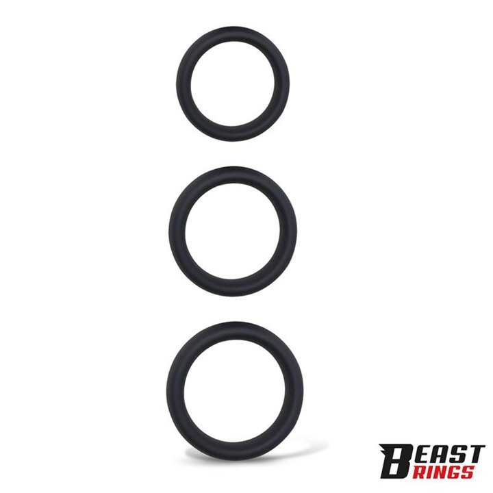 Set of 3 Penis Rings Silicone S, M and L - BR-139 - Teknashop Ltd
