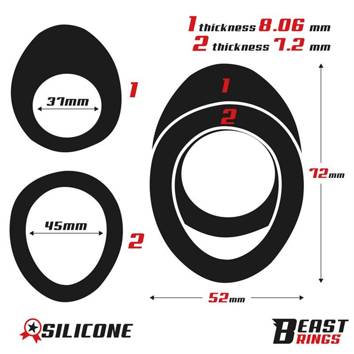 Double Ring Silicone 37/45 mm - BR-138 - Teknashop Ltd