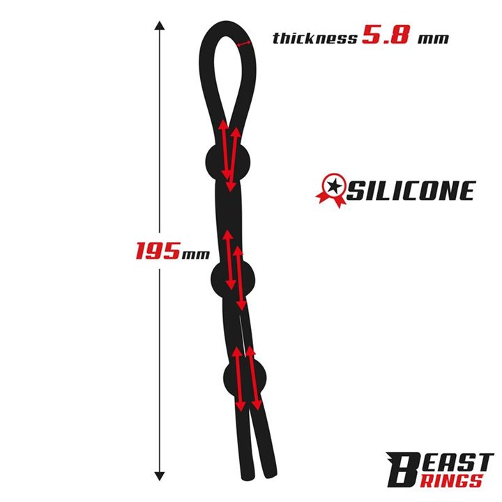 Lasso Adjustable Silicone Cock Ring - BR-137 - Teknashop Ltd