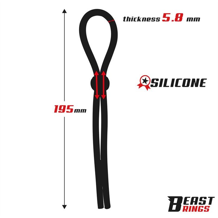 Lasso Adjustable Silicone Cock Ring - BR-136 - Teknashop Ltd