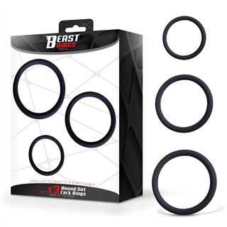 Set of 3 Penis Rings Silicone S, M and L - BR-144 - Teknashop Ltd
