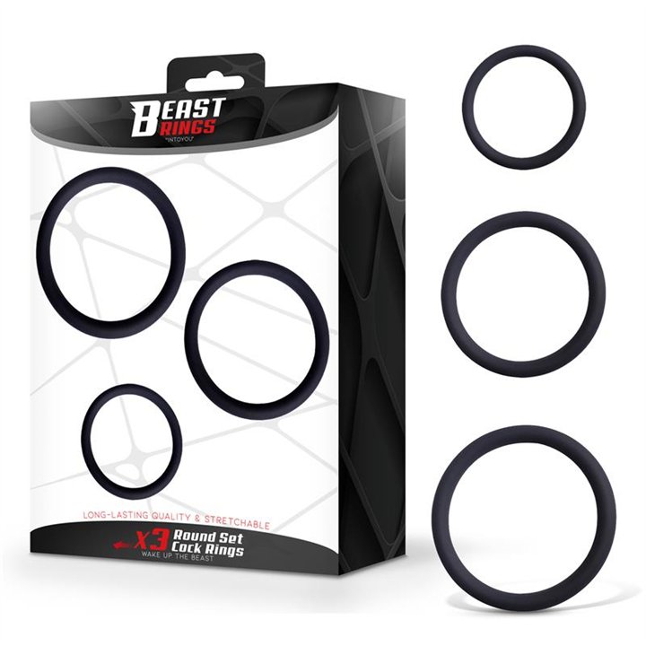 Set of 3 Penis Rings Silicone S, M and L - BR-144 - Teknashop Ltd