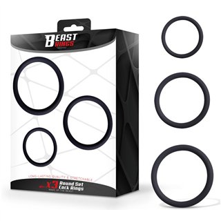 Set of 3 Penis Rings Silicone S, M and L - BR-142 - Teknashop Ltd