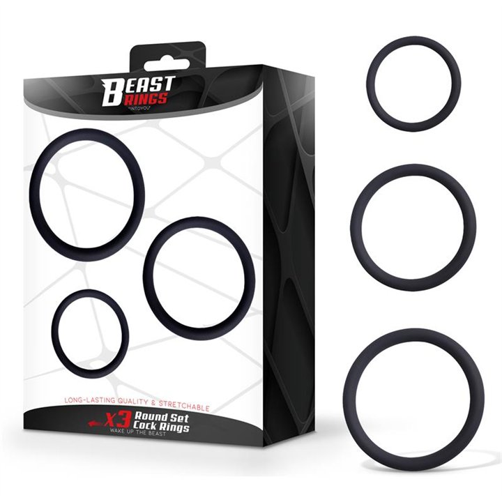 Set of 3 Penis Rings Silicone S, M and L - BR-142 - Teknashop Ltd