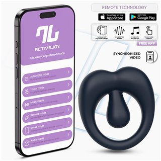 Kenny Penis Ring with Clitoris Stimulator and APP Night Blue - IN-190 - Teknashop Ltd