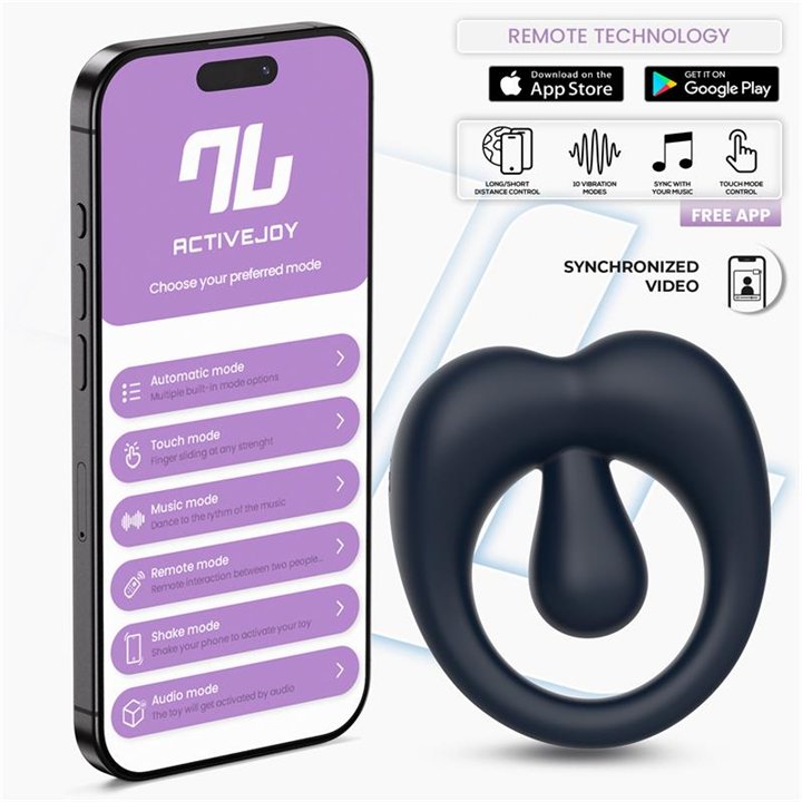 Kenny Penis Ring with Clitoris Stimulator and APP Night Blue - IN-190 - Teknashop Ltd