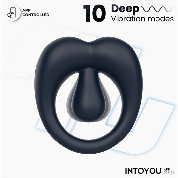 Kenny Penis Ring with Clitoris Stimulator and APP Night Blue - IN-190 - Teknashop Ltd