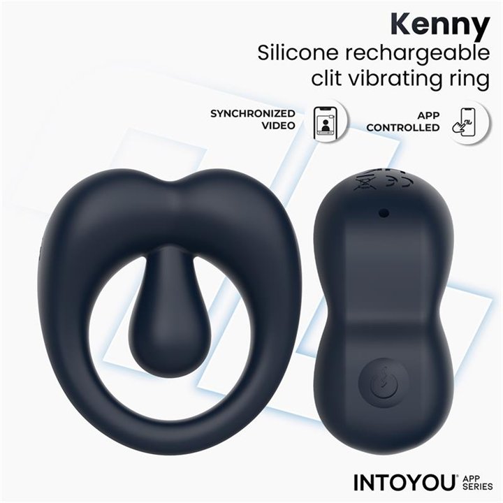 Kenny Penis Ring with Clitoris Stimulator and APP Night Blue - IN-190 - Teknashop Ltd