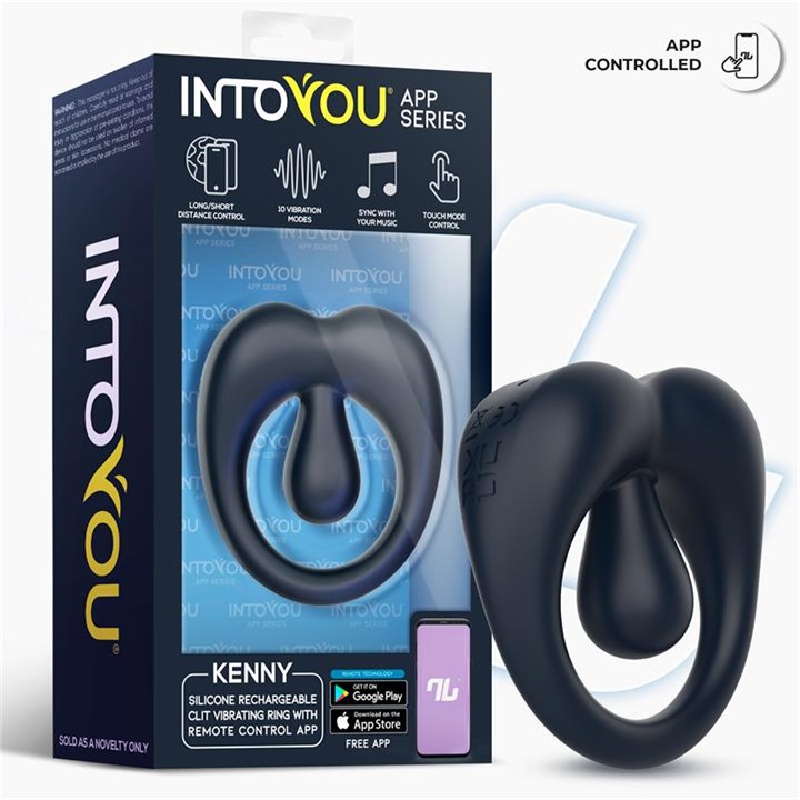 Kenny Penis Ring with Clitoris Stimulator and APP Night Blue - IN-190 - Teknashop Ltd