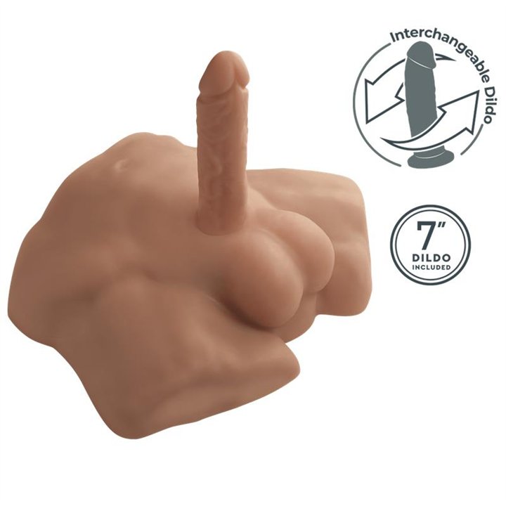 Apollo S Half Torso Liquid Silicone Caramel 7 - SD-270265 - Teknashop Ltd