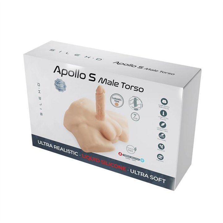 Apollo S Half Torso Liquid Silicone Caramel 7 - SD-270265 - Teknashop Ltd