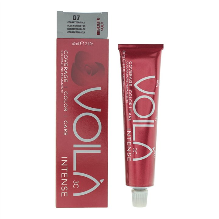 Intercosmo, Voila 3C Intense, Permanent Hair Dye, 07N Blue Corrector, 60 ml - Teknashop Ltd