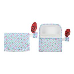 Bags Unlimited, Vienna Blue & Pink Mirror Toiletry Bags - Teknashop Ltd