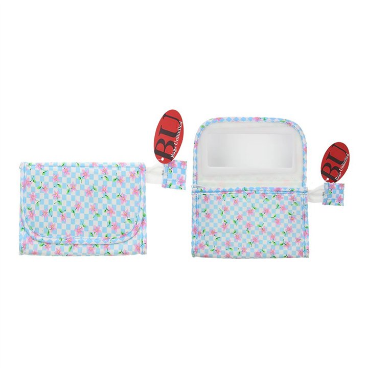Bags Unlimited, Vienna Blue & Pink Mirror Toiletry Bags - Teknashop Ltd