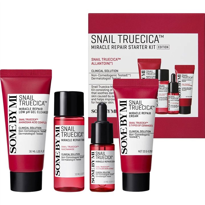 Set Some By Mi: Snail Truecica, Eliminates Impurities, Cleansing Gel, For Face, 30 ml + Snail Truecica, Reparative, Tonic Lotion