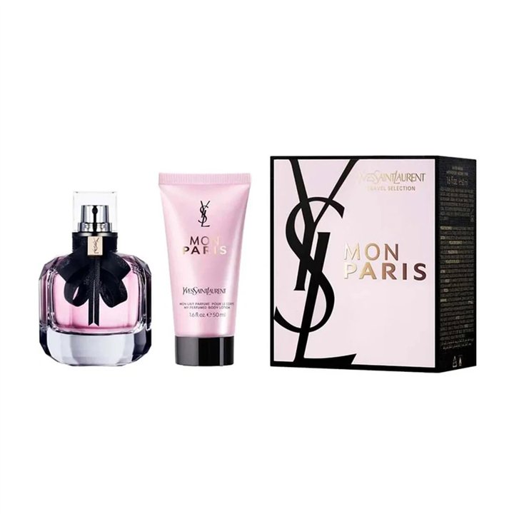 Set Yves Saint Laurent: Mon Paris, Eau De Parfum, For Women, 50 ml + Mon Paris, Moisturizing, Day, Body Lotion, 50 ml - Teknasho